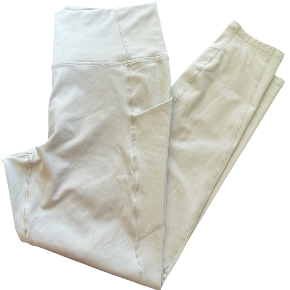 Fabletics pure luxe leggings, side pockets, light grey, size Medium, - Picture 3 of 5